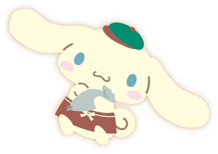 ホイップクリームをしぼるシナモロール